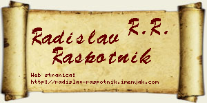 Radislav Raspotnik vizit kartica